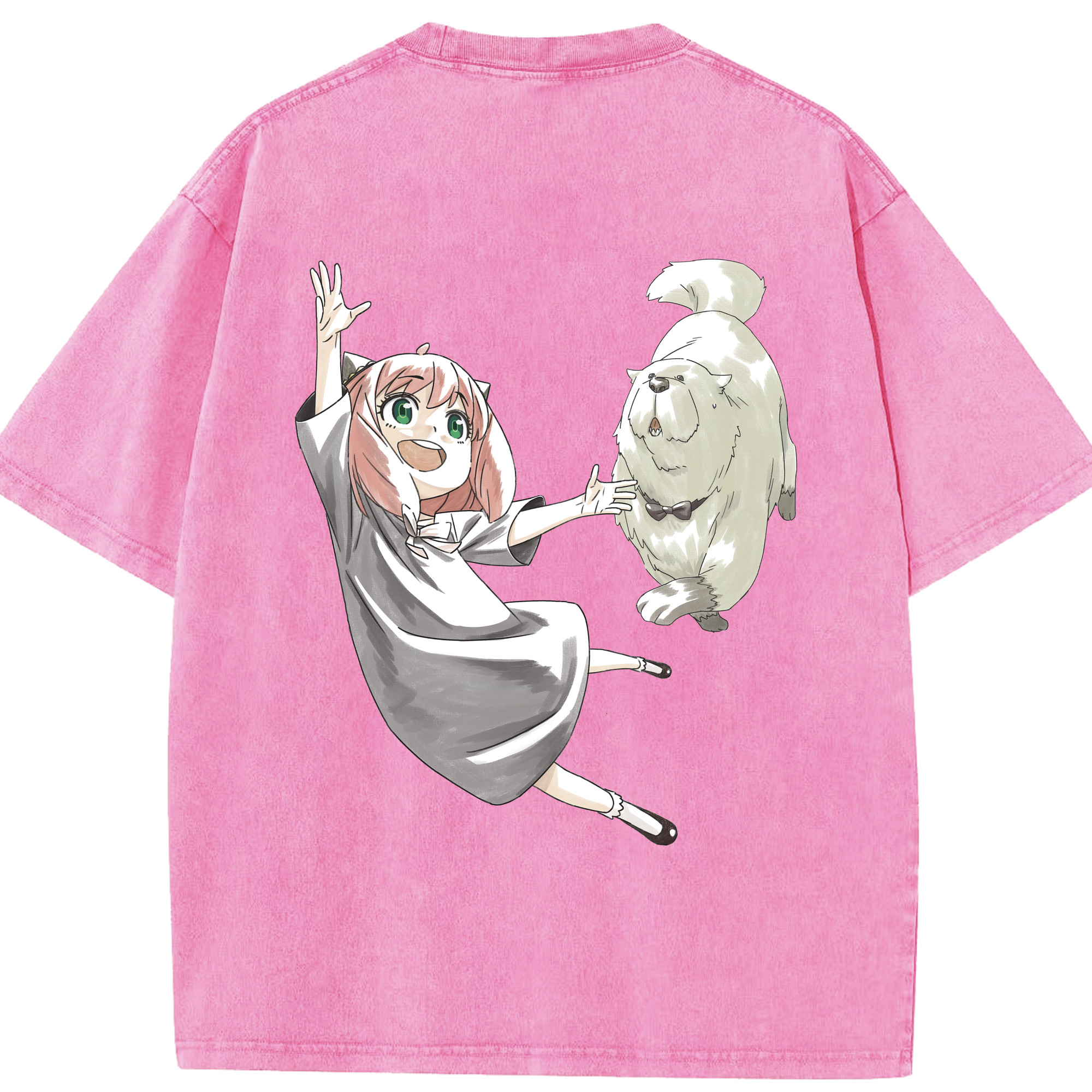 （画像用） SPY×FAMILY间谍家家酒 綿100% ヴィンテージ風 半袖Tシャツ（背面プリント）